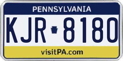PA license plate KJR8180