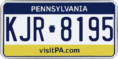 PA license plate KJR8195
