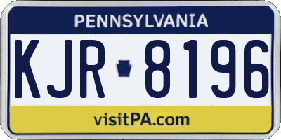 PA license plate KJR8196