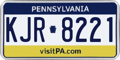 PA license plate KJR8221