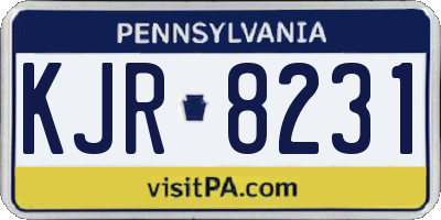 PA license plate KJR8231