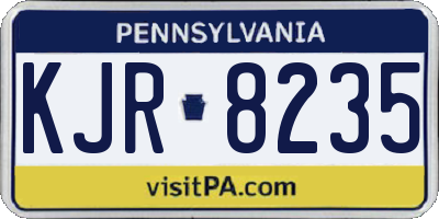 PA license plate KJR8235
