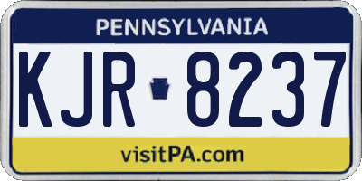 PA license plate KJR8237