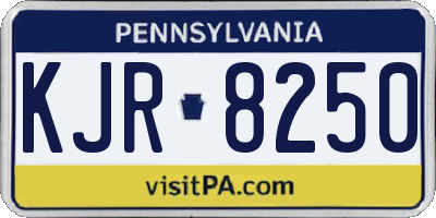 PA license plate KJR8250