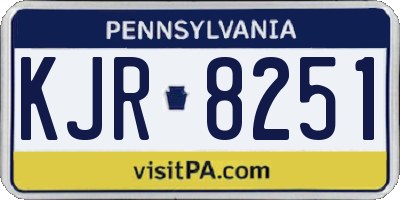 PA license plate KJR8251