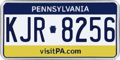 PA license plate KJR8256