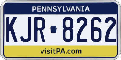 PA license plate KJR8262