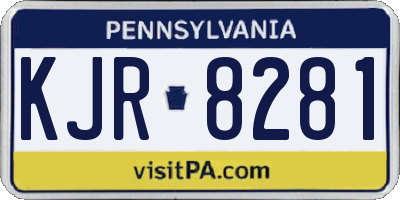 PA license plate KJR8281