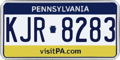 PA license plate KJR8283