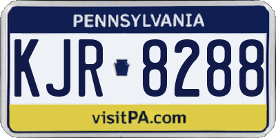 PA license plate KJR8288