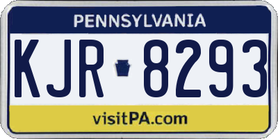 PA license plate KJR8293