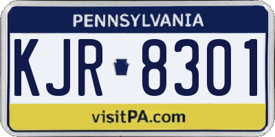 PA license plate KJR8301