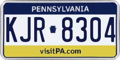 PA license plate KJR8304