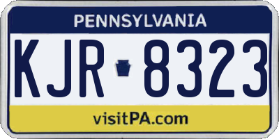 PA license plate KJR8323