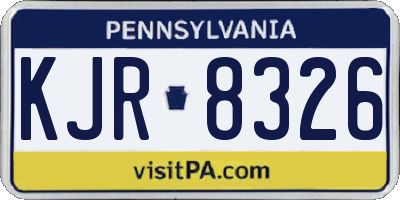 PA license plate KJR8326