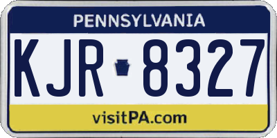 PA license plate KJR8327