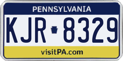 PA license plate KJR8329