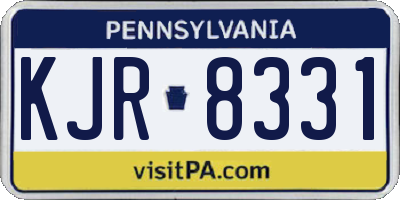 PA license plate KJR8331