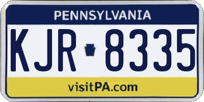 PA license plate KJR8335