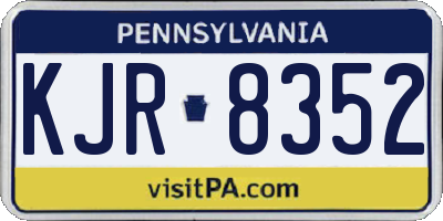PA license plate KJR8352