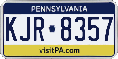 PA license plate KJR8357