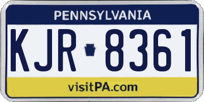 PA license plate KJR8361