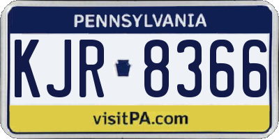 PA license plate KJR8366