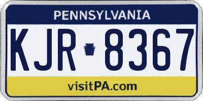 PA license plate KJR8367