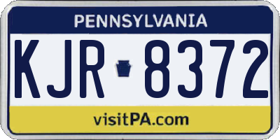 PA license plate KJR8372