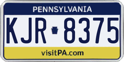 PA license plate KJR8375