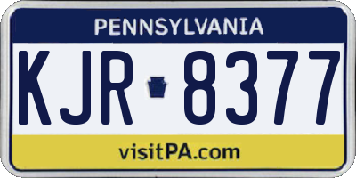 PA license plate KJR8377