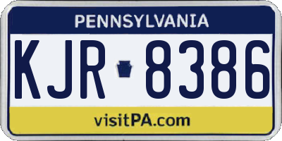 PA license plate KJR8386
