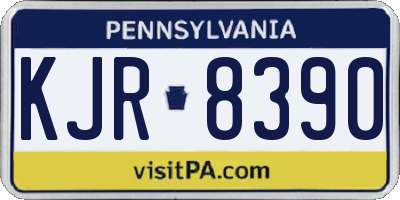 PA license plate KJR8390