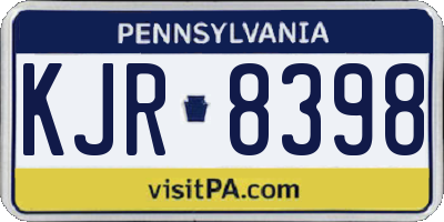 PA license plate KJR8398