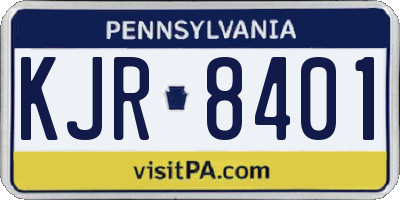 PA license plate KJR8401