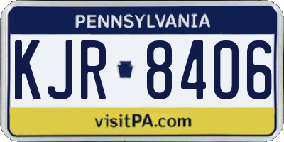 PA license plate KJR8406