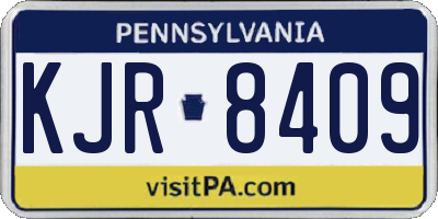 PA license plate KJR8409
