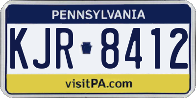 PA license plate KJR8412