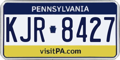 PA license plate KJR8427