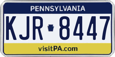 PA license plate KJR8447