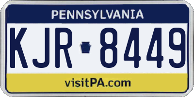 PA license plate KJR8449