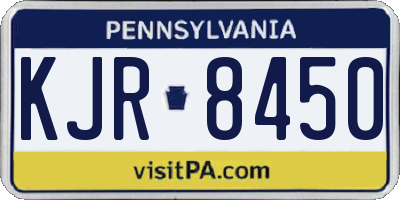 PA license plate KJR8450