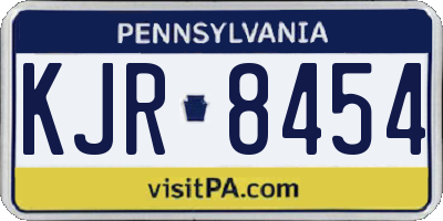PA license plate KJR8454