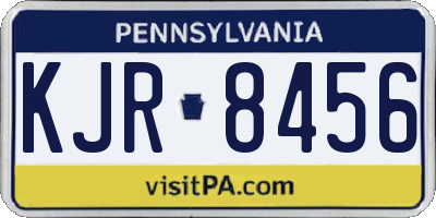 PA license plate KJR8456