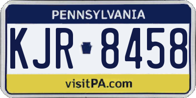 PA license plate KJR8458