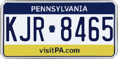 PA license plate KJR8465