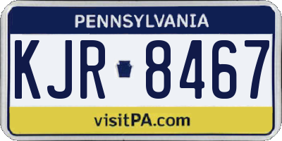 PA license plate KJR8467