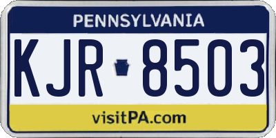 PA license plate KJR8503