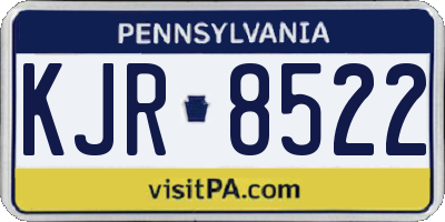 PA license plate KJR8522