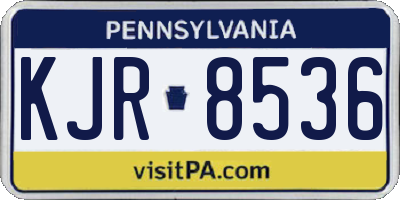 PA license plate KJR8536